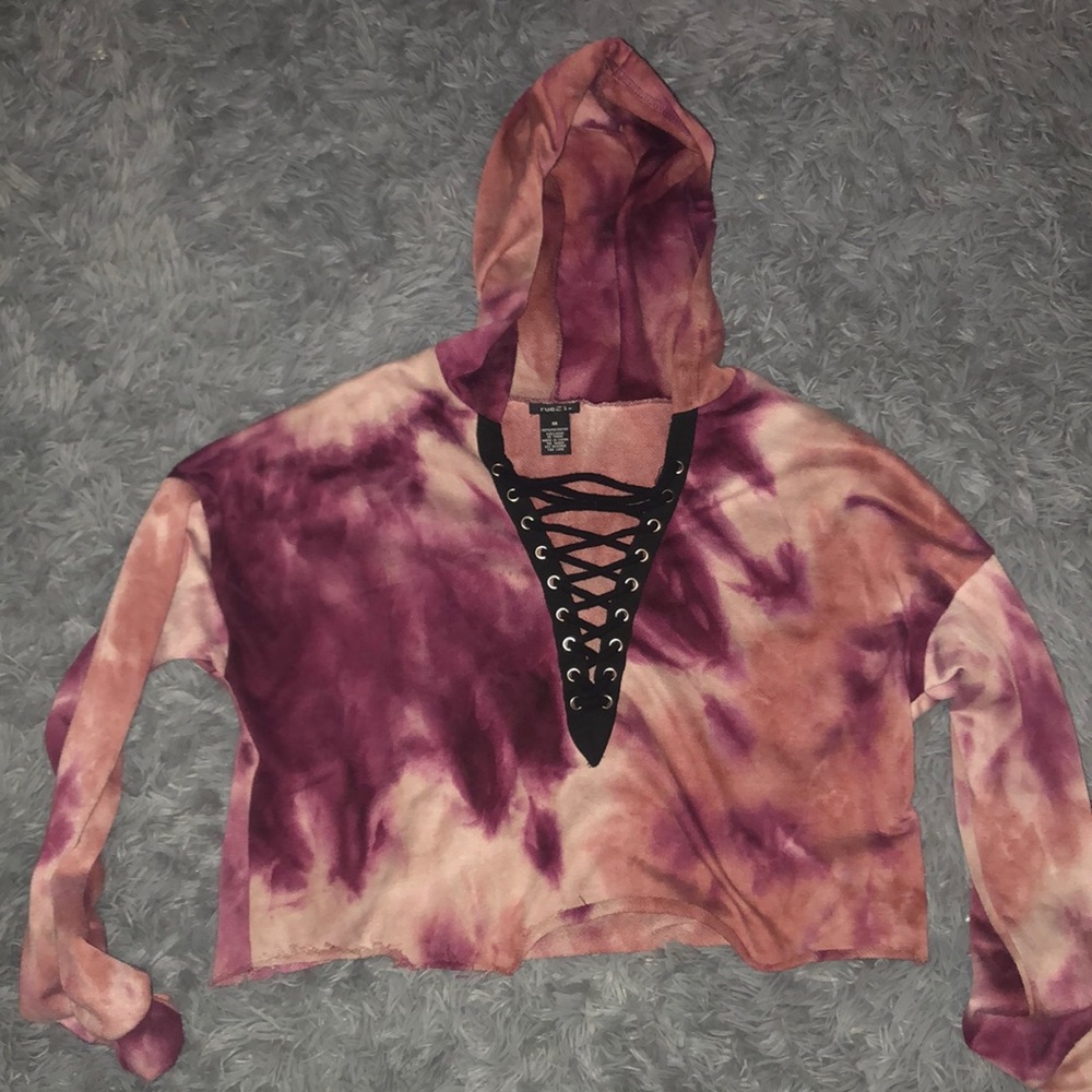 Acid Wash Cropped Hoodie